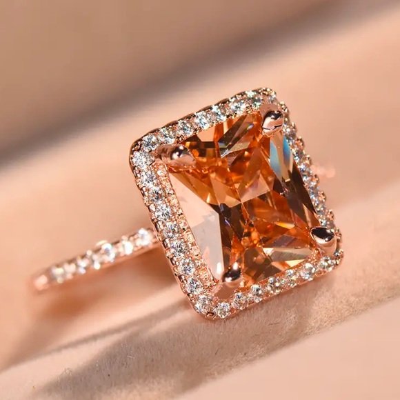 Rose Gold Halo Ring - Picture 2 of 3